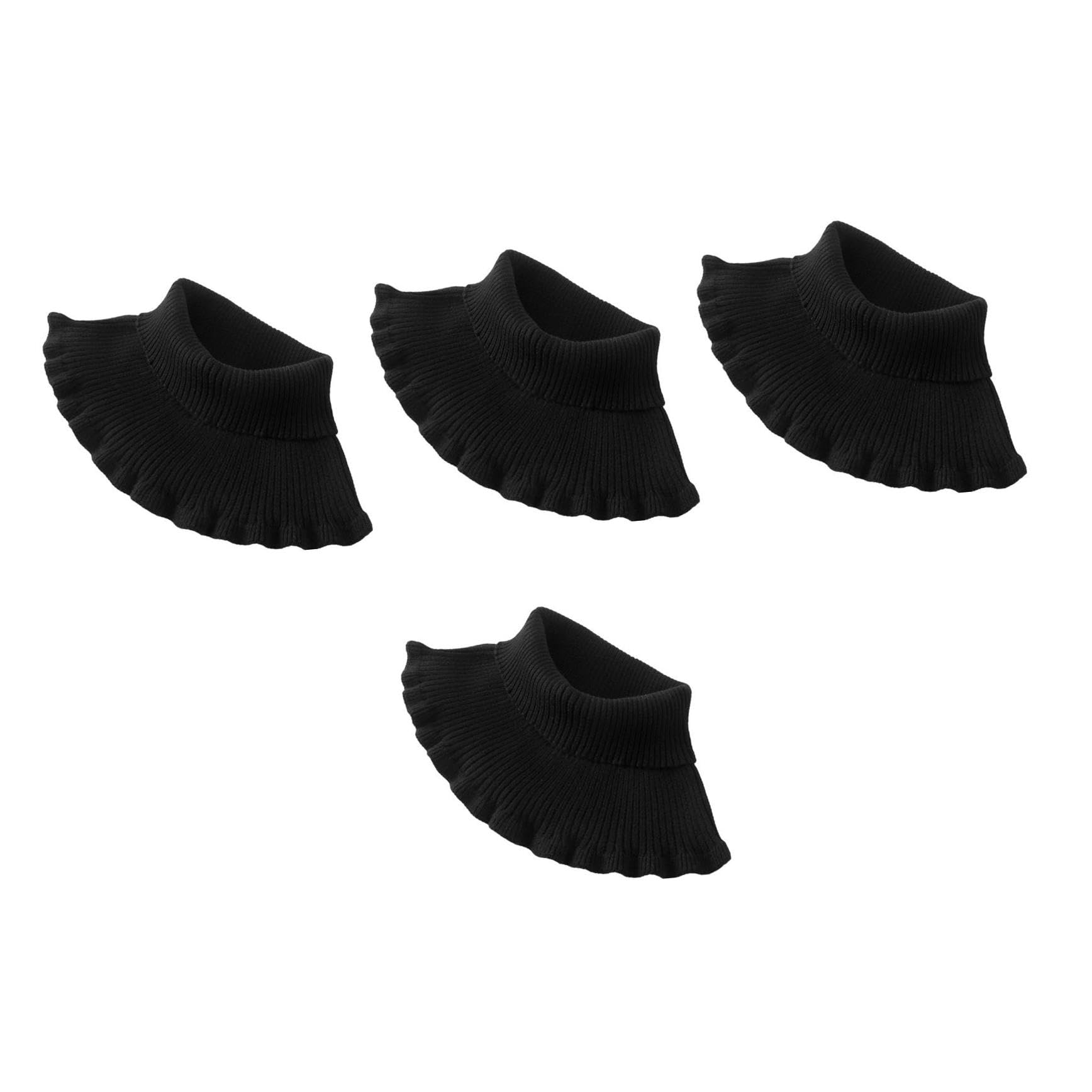 4piezas Manga Calentadora De Cuello De Lana Para Protector Multifuncional De Cuello Para y Fríos Color Negro