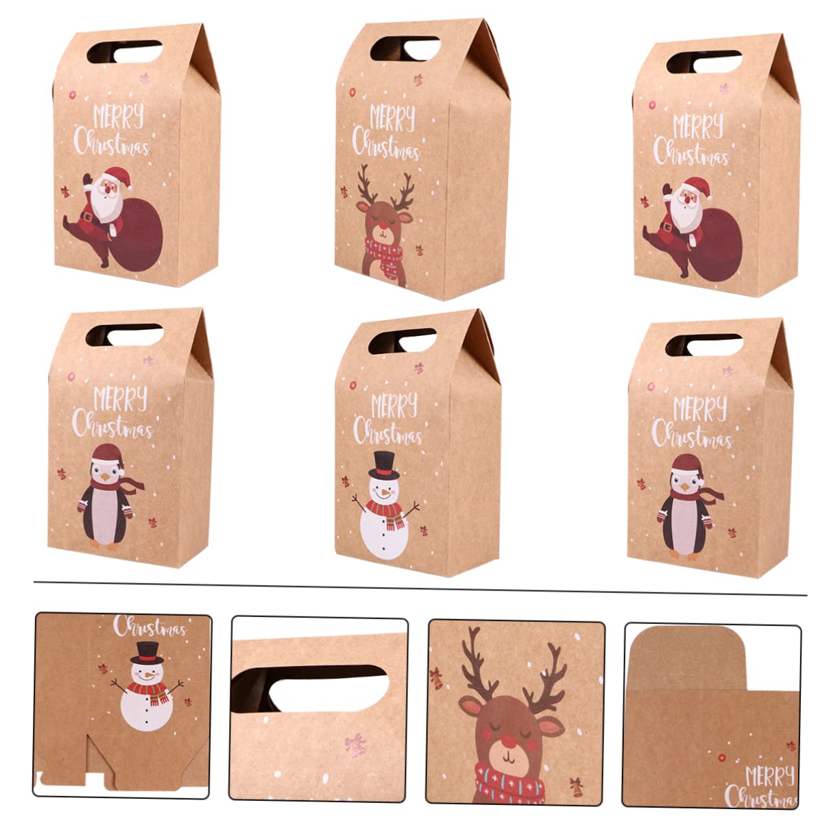 KOMBIUDA 24piezas Bolsa De Obsequio Navideña De Manzana Bonita Bolsa De Papel Kraft Para Embalaje