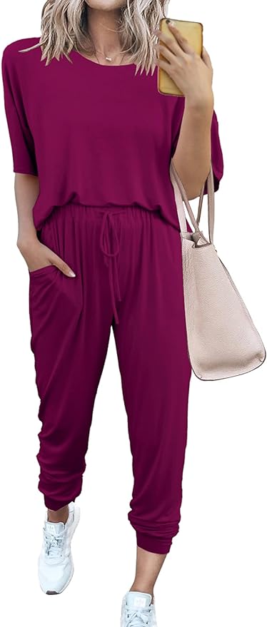 PRETTYGARDEN Women's Two Piece Sets 2025 Summer Spring Jogger Pants Travel Vacation Lounge Outfits Airplane Matching Clothes