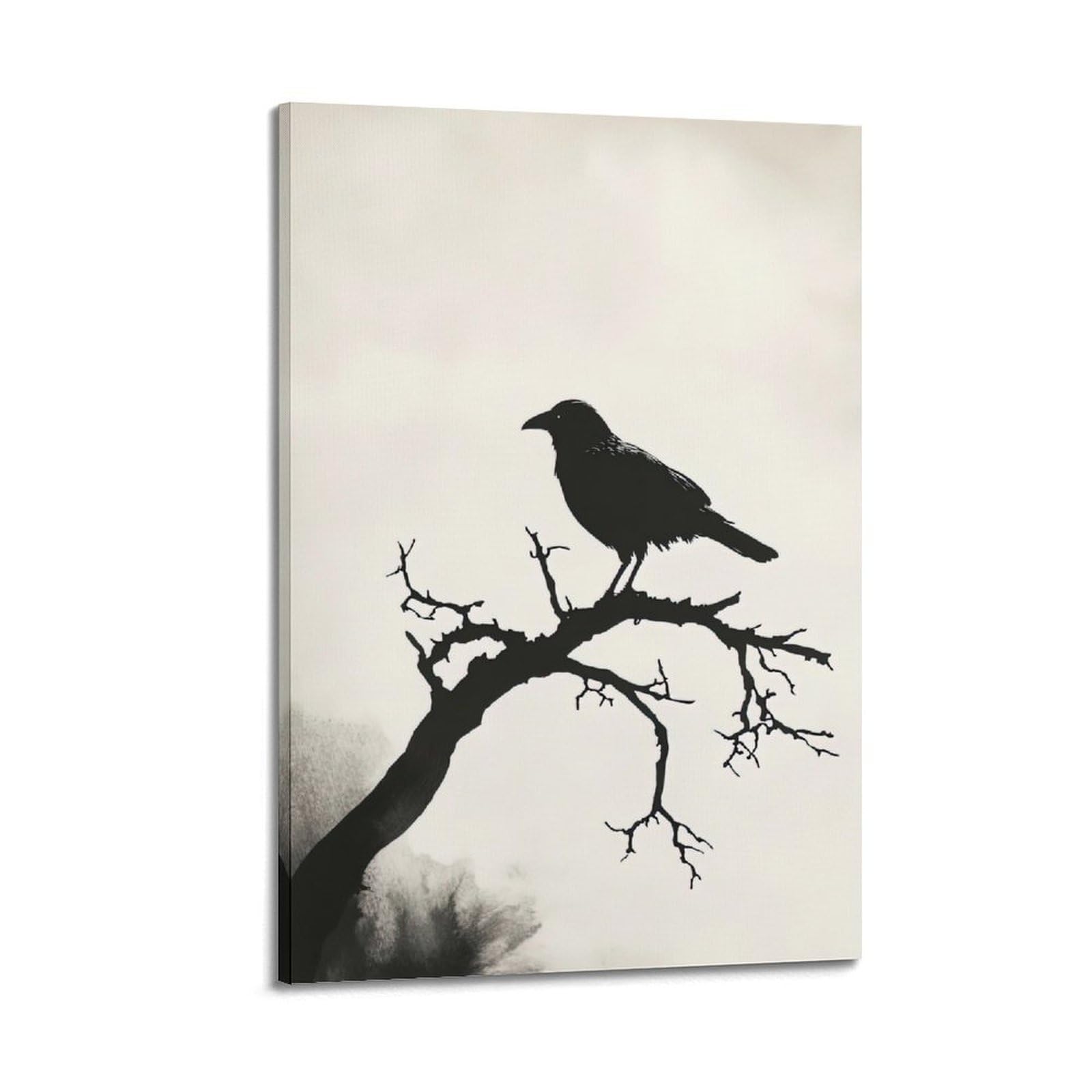 WZKTCL Animal Poster The Lonely Crow Poster Decorative Painting Canvas Wall Posters And Art Picture Print Modern Family Bedroom Decor Posters 24x36inch(60x90cm)