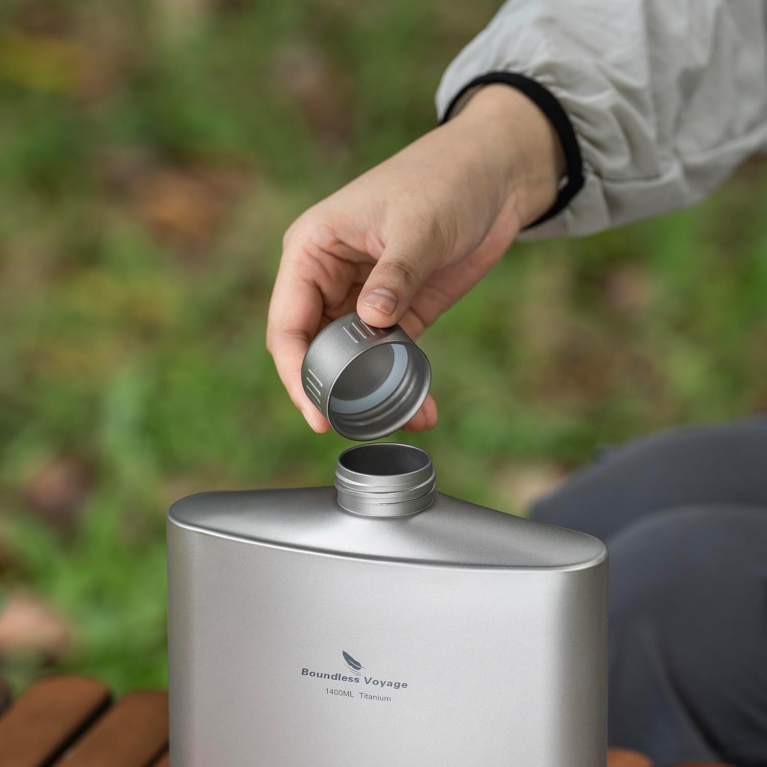 Boundless Voyage Titanium Bottle Camping Sports Water Bottle with Black Carry Bag Lightweight & Leakproof Drinkware for Camping, Hiking & Everyday Use Ti3008D