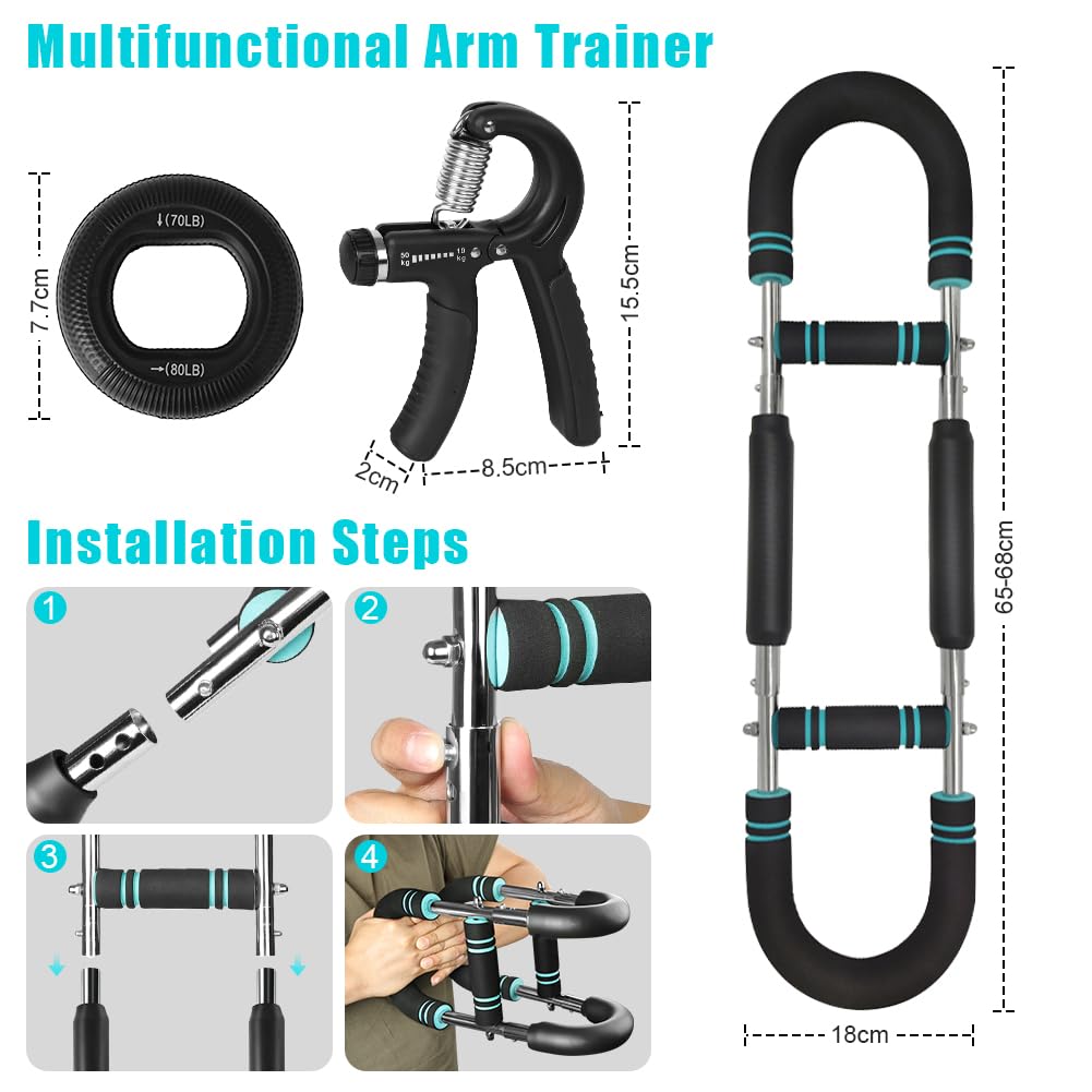 HOTUT Twister Arm Exerciser, Attrezzo per Allenamento del Torace Regolabile da 35 a 45 kg, da 77-99 lb, Forearm Triceps Chest Enhanced Exercise Strengthener, Portatile, Potenziatore di Forza Muscolare