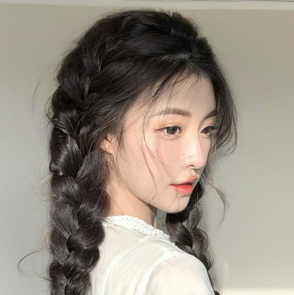 2Pcs Braided Ponytail Extensions with Hair Ties Soft Synthetic Hair Pieces for Women Girls Daily Wear 19.7 Inch Suitable for parties birthdays - Image 2