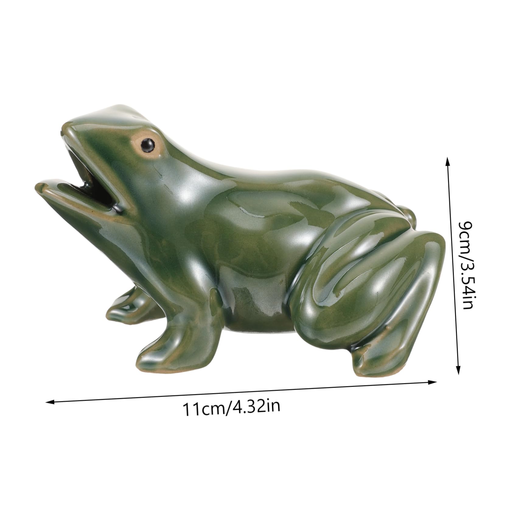 IWOWHERO Ceramic Ornament Frog for Outdoor Water Feature Pond Spitters for Small