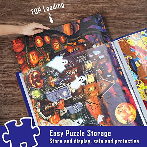 Image of HXMARS Puzzle Storage Folder for 1000-Pieces: Large Capacity Jigsaw Puzzles Organizer Portable with 20 Pockets, Dustproof & Protective Puzzle Accessory