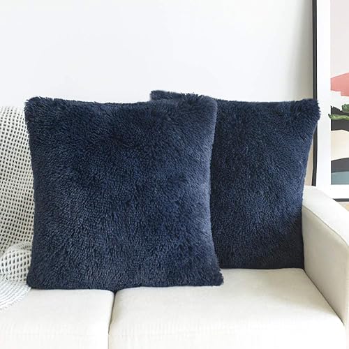 Miniatura 2 de NordECO HOME Funda de cojín de forro polar de piel sintética suave de lujo, fundas de almohada decorativas, sin relleno de almohada