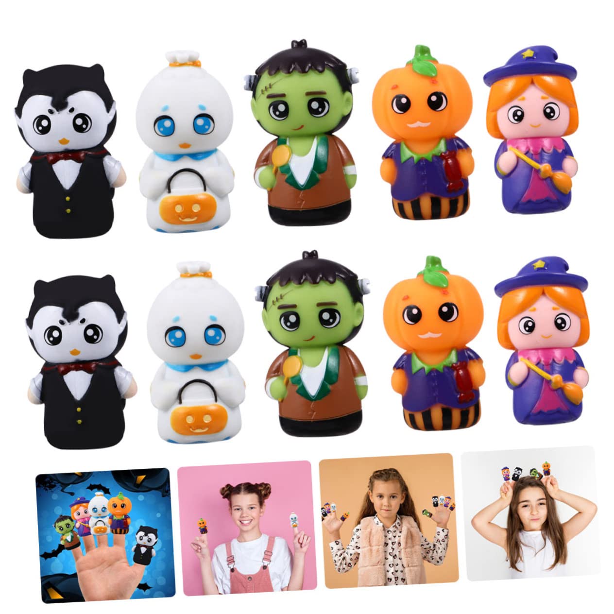 HEMOTON 30 Piezas Títeres de Mano de Dibujos Animados Juguetes Interactivos para Muñecos de Dedo para Historias y Fiestas de Halloween
