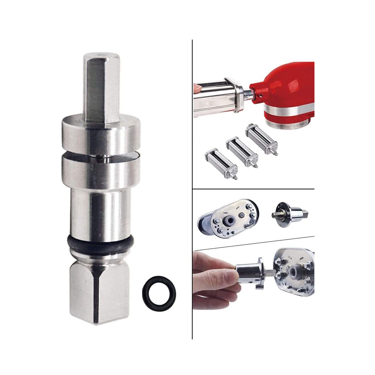 ZYAMY Attacco per pasta, attacco per albero di taglio, compatibile con KitchenAid Stand Mixer Pasta per rullo di pasta e taglierina per spaghetti, taglierina per fettuccine