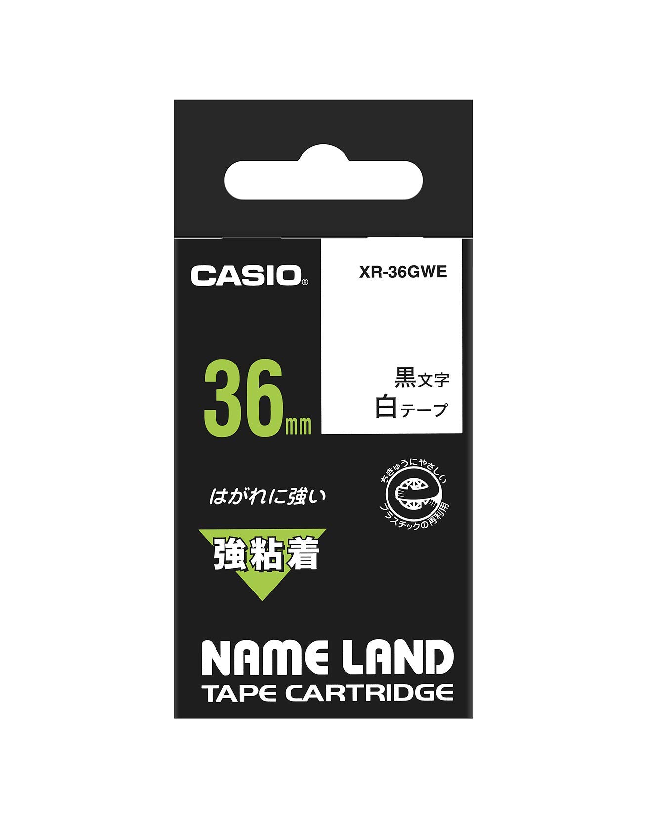 Casio XR-36GWE Nastro adesivo per etichettatrice Land Strong (36 mm), bianco