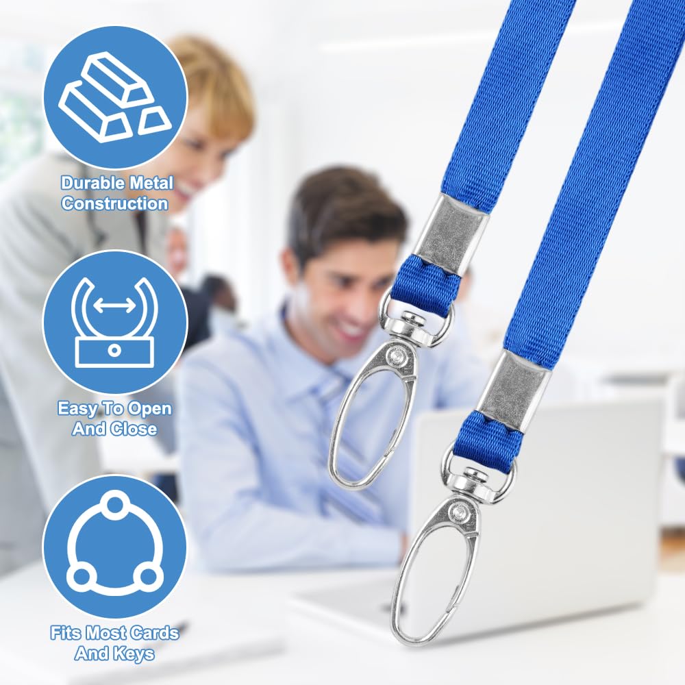 20 Pièces Cordons Bleus Pour Tour De Cou, 46 Cm Cordons Avec Crochet