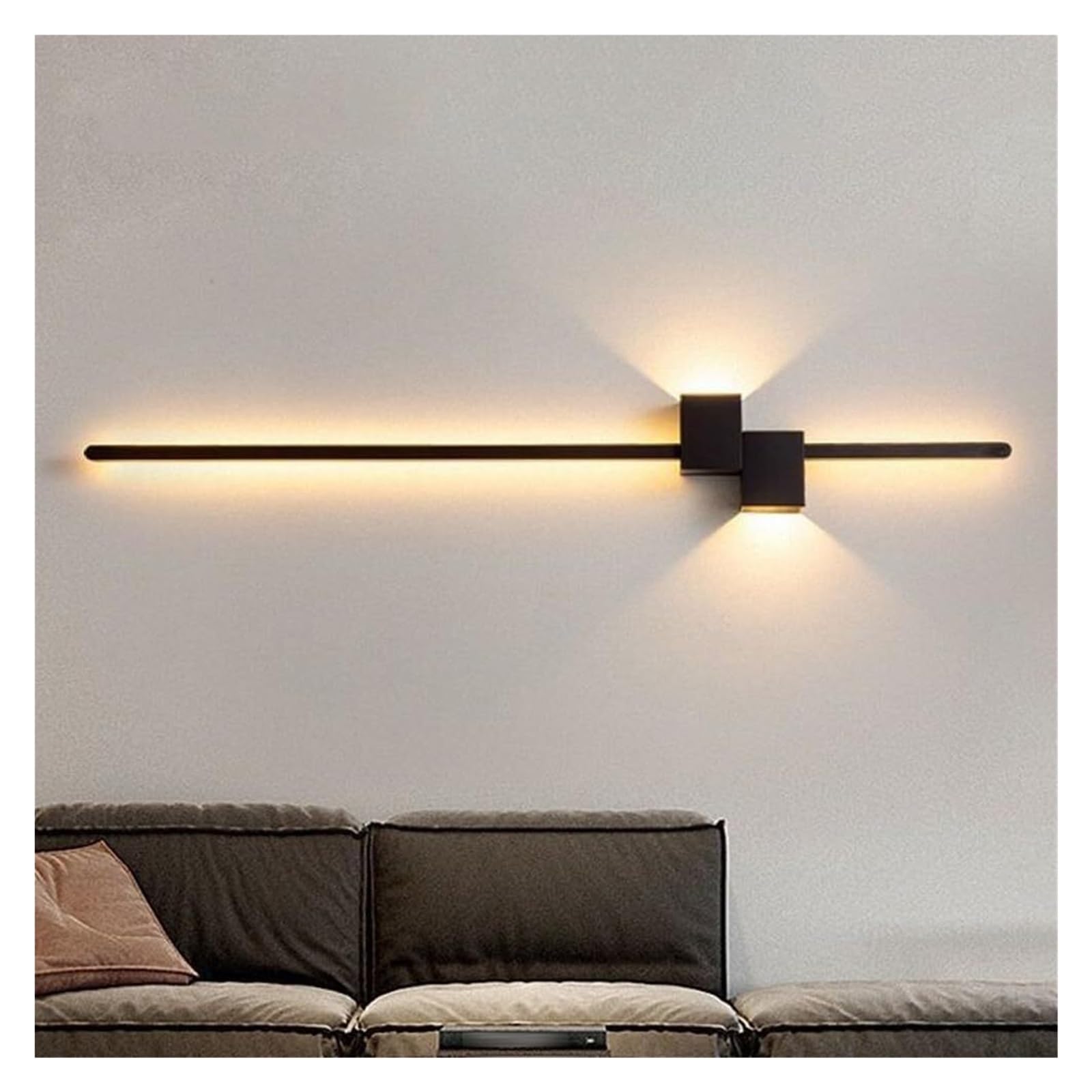 KHUKHU Long Strip Wall Light Modern Minimalist Linear Wall Lamp 60-120cm Indoor Wall Sconce LED Wall Light Dimmable Wall Light Fixtures for Bedroom Living Room(A,60 * 15cm)