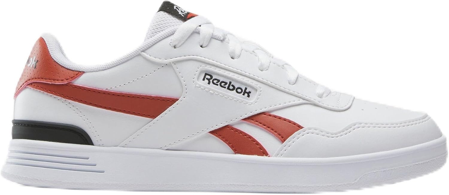 Reebok Women's Court Advance Clip Sneaker, White Brickred Black, 8.5 US