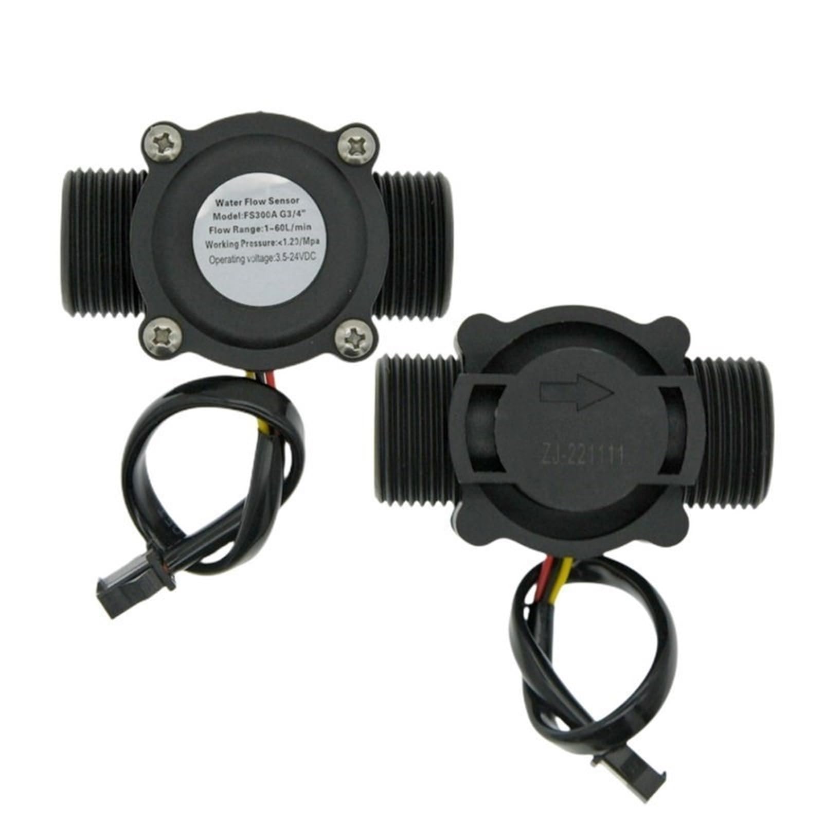 Contador de sensor flujo agua FS300A 1-60L/min G3/4 DC 5-24V