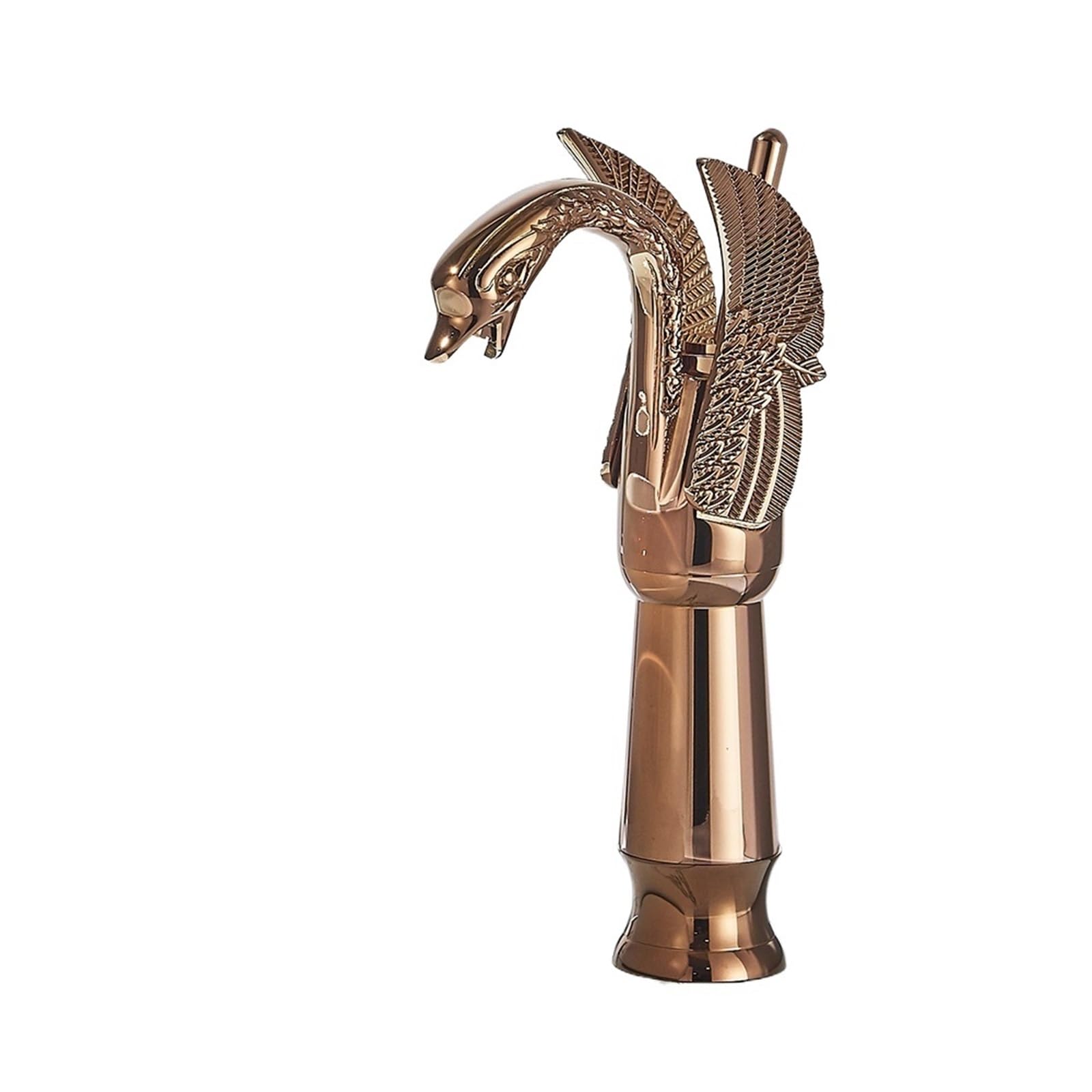 Basin Faucets Swan Bath Basin Brass Faucet Cold and Hot Water Mixer Taps Black/Gold/Antique Bathroom Washbasin Crane(Rose Golden High)