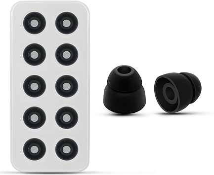 Simolio Headset Replacement Ear Tips, Silicone Earbuds Compatible with SIMOLIO 2.4GHz in Ear Wireless TV Headsets Black, 5 Pairs