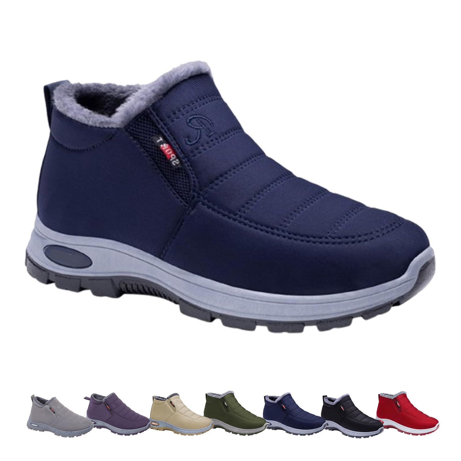 Womens Snow Boots Winter Warm Winter Ankle Slip on Short Snow Fur Lined Boots Lightweight Waterproof Fur Fuzzy