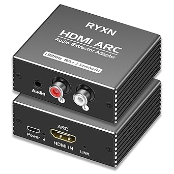 HDMI ARC Audio Extractor 192KHz, HDMI ARC Adapter with 3.5mm Audio and L/R Stereo Audio for HDTV Soundbar Speaker Amplifier