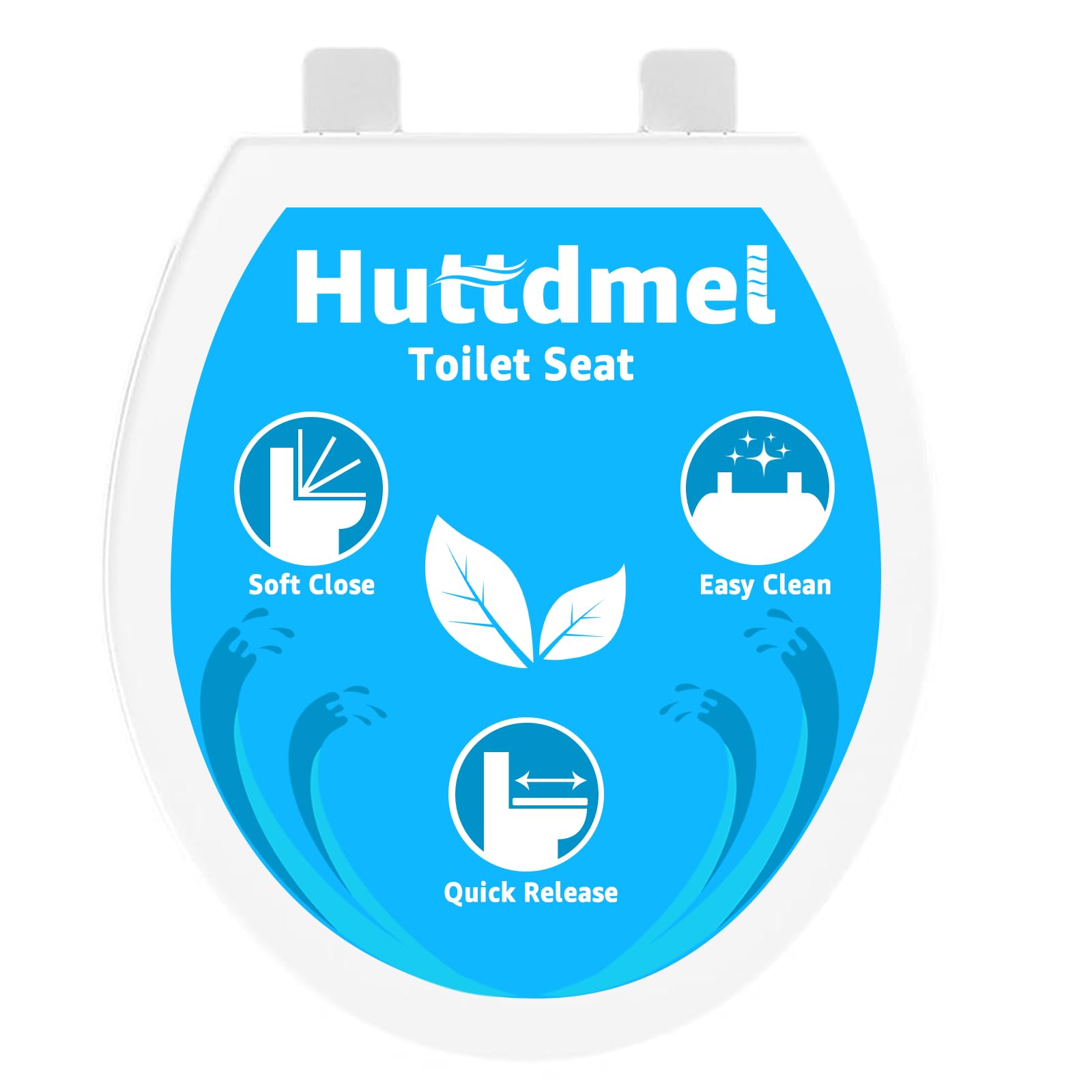 Photo 1 of Huttdmel Round Toilet Seat 16.5 Inch & Quick Release - Quick Connect, Standard Toilet Lid Soft Close, PP Material Safe & Easy Clean and Install, Sturdy Accessories Never Loosen, White Plastic