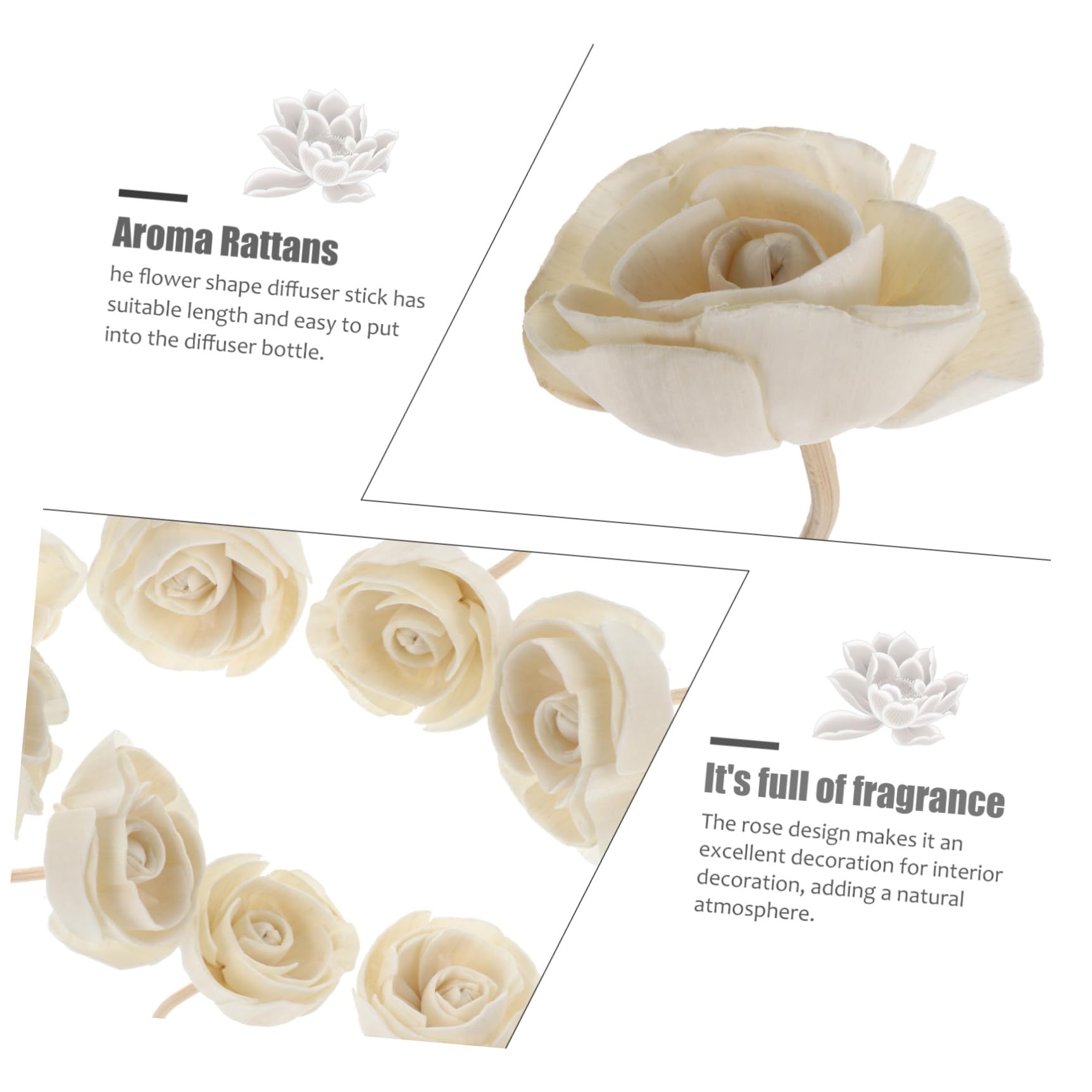 4 Sätze Aromatherapie Diffusorstäbchen Aus Rattan Groß Natürlich Blumen Düfte Gewellter Duftdiffusor Aus Korbgeflecht Für Diffusor Dicke Dekorative 8 Stück * 4