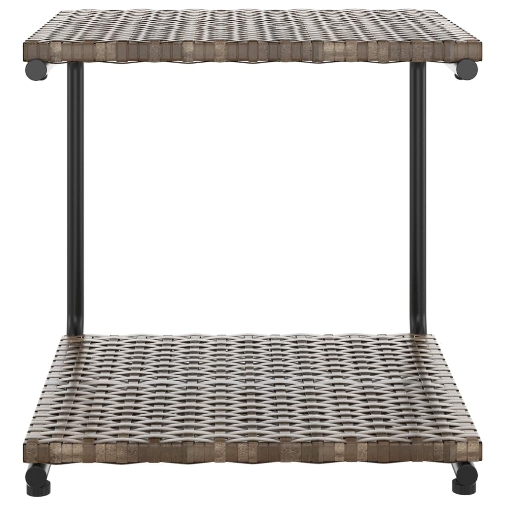 Tumbona para 2 personas de polirratán marrón con cojines, 200 x 132 cm, cama de jardín con mesas auxiliares, cama de exterior para terraza, piscina y balcón, isla de relax para tomar el sol y