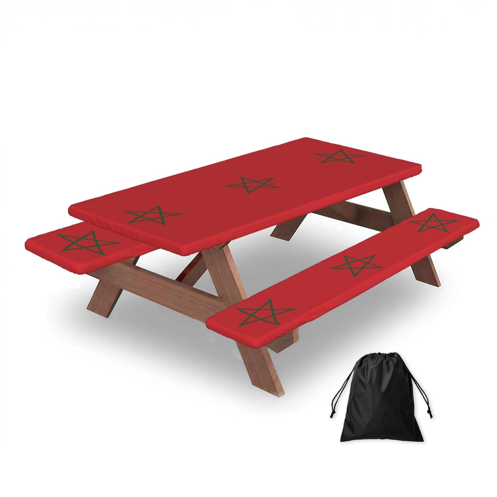 Flag of Morocco Rectangular water-repellent picnic tablecloths, outdoor camping, picnic, BBQ