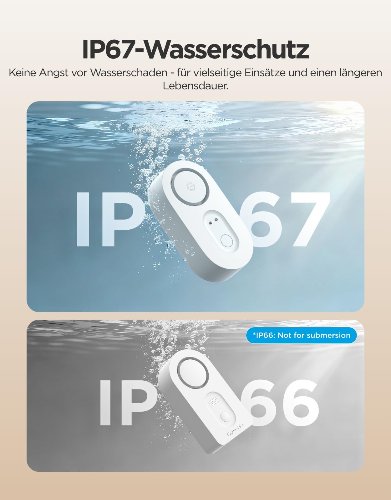 GoveeLife Rilevatore d'acqua intelligente 1s con portata ultra di 550 m, sensore dell'acqua Wi-Fi con SMS/E-mail/app push e allarme acustico, durata della batteria di 5 anni, adatto per cantina