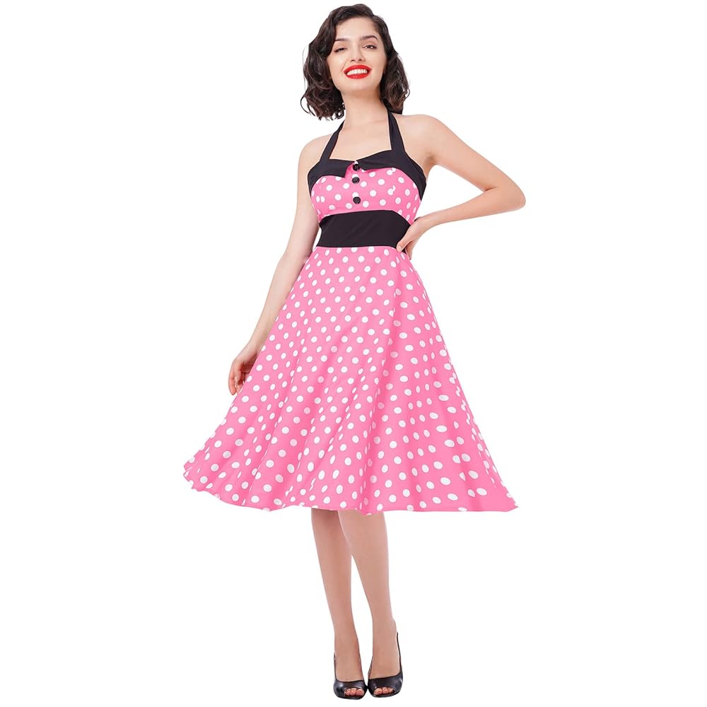 Amazon.com: IWEMEK 1950s Pinup Dresses for Women Pink Polka Amazon.com: IWEMEK 1950s Pinup Dresses for Women Pink Polka