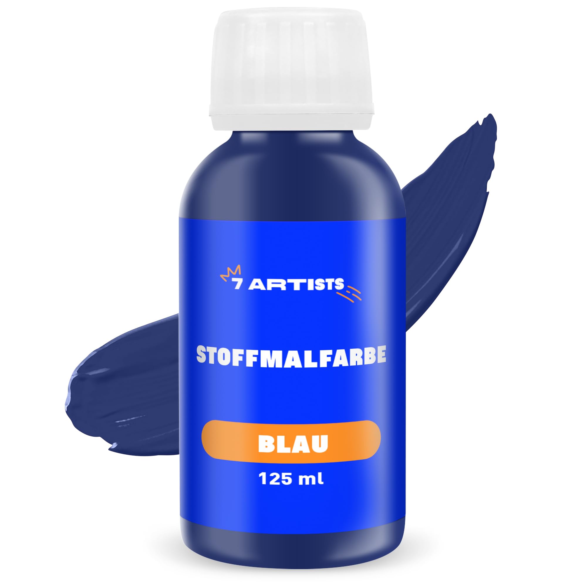 7 Artists Textilfarbe Blau 125 ml – Stoffmalfarben Waschfest für Kleidung, Sneaker & Leder | Permanent Textilfarbe Waschmaschinenfest | Stofffarbe ohne Bügeln für T-Shirt, Jeans & Taschen