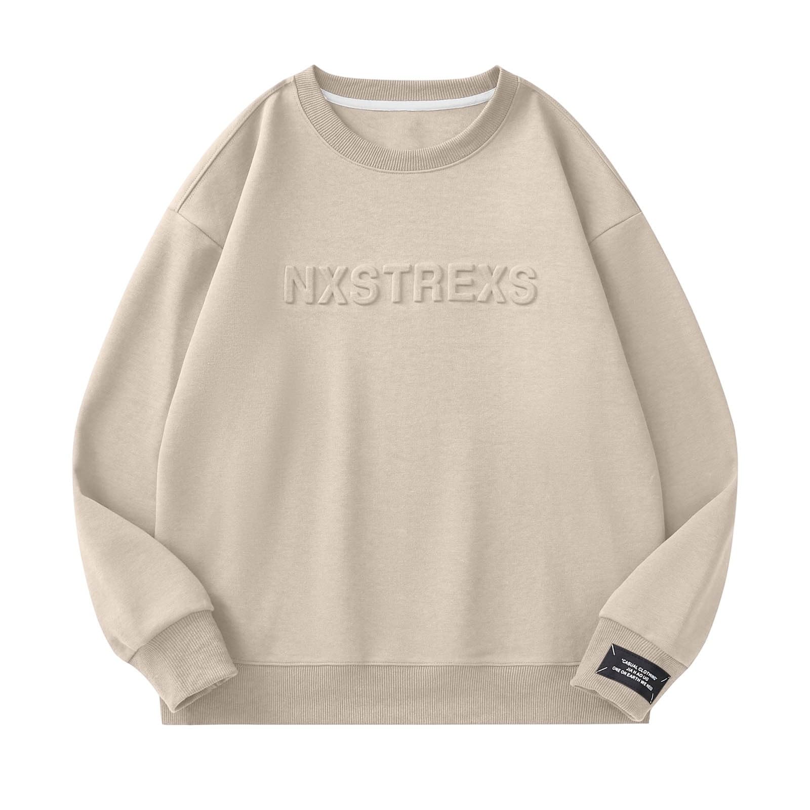 Generisch Herren Sweatshirt mit Rundhalsausschnitt für Outdoor-Sport und Freizeit, langärmlig ohne Kapuze, lockere Passform aus weichem Baumwollmix, ideal für Frühling und leichte Aktivitäten