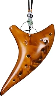 XUBX Ocarina, ocarina 12 trous, réplique en céramique, Alto C Crackle Pattern Ocarinas Céramique, instrument de musique, Zelda Ocarina avec un sac de protection, Songbooks Neck String Neck Cord