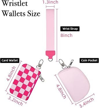 Wristlet Wallets for Women Ladies Teen Girls Female Wallets Cute Aesthetic Unique Modern Purse Keychain