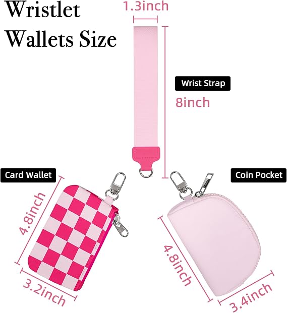 Wristlet Wallets for Women Ladies Teen Girls Female Wallets Cute Aesthetic Unique Modern Purse Keychain