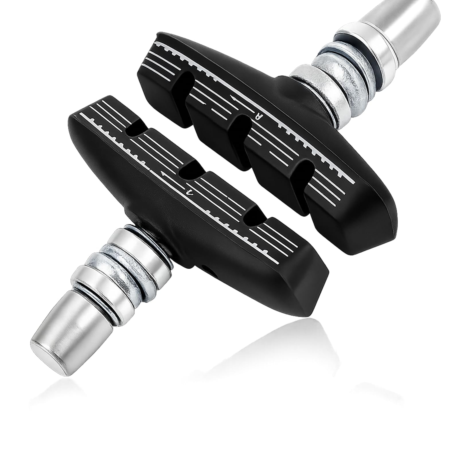 VBESTLIFE Bicycle V Brake Pads Set, 55mm Rubber Bicycle Brake Blocks with Wear Indicator and Mud Channel for Road Bikes