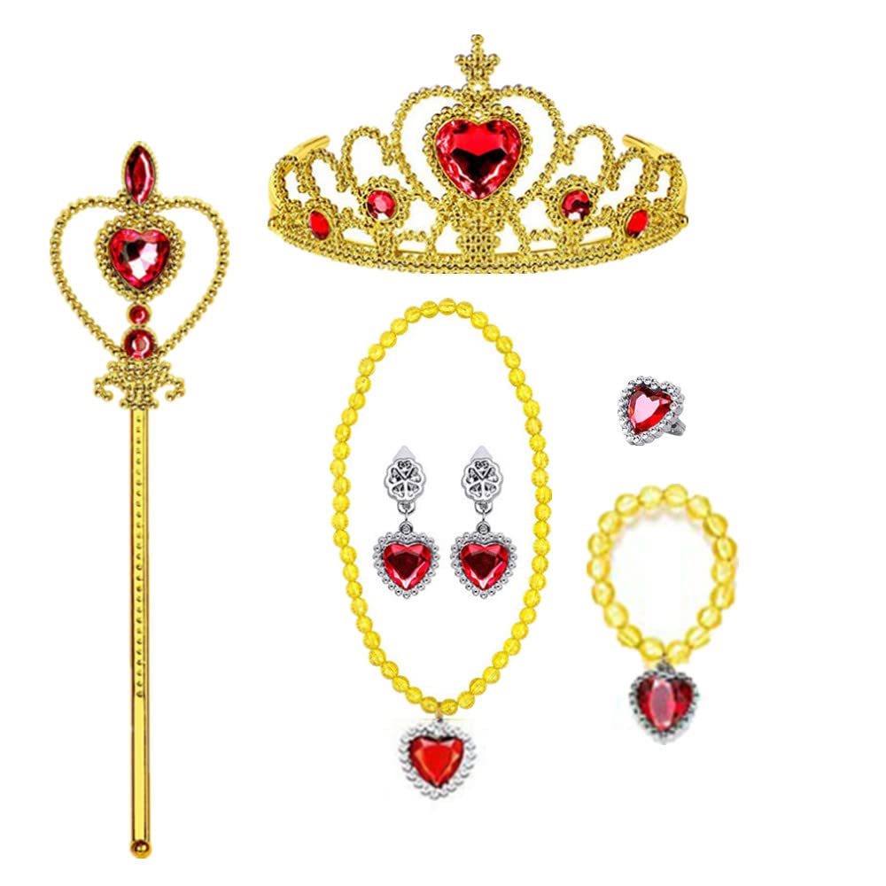  Princess Dress Up Accessories,Girl's Jewelry Dress Up Play Set Tiara Crown and Magic Wand, Girl's Party Cosplay Dress Costumes Accessories Kit