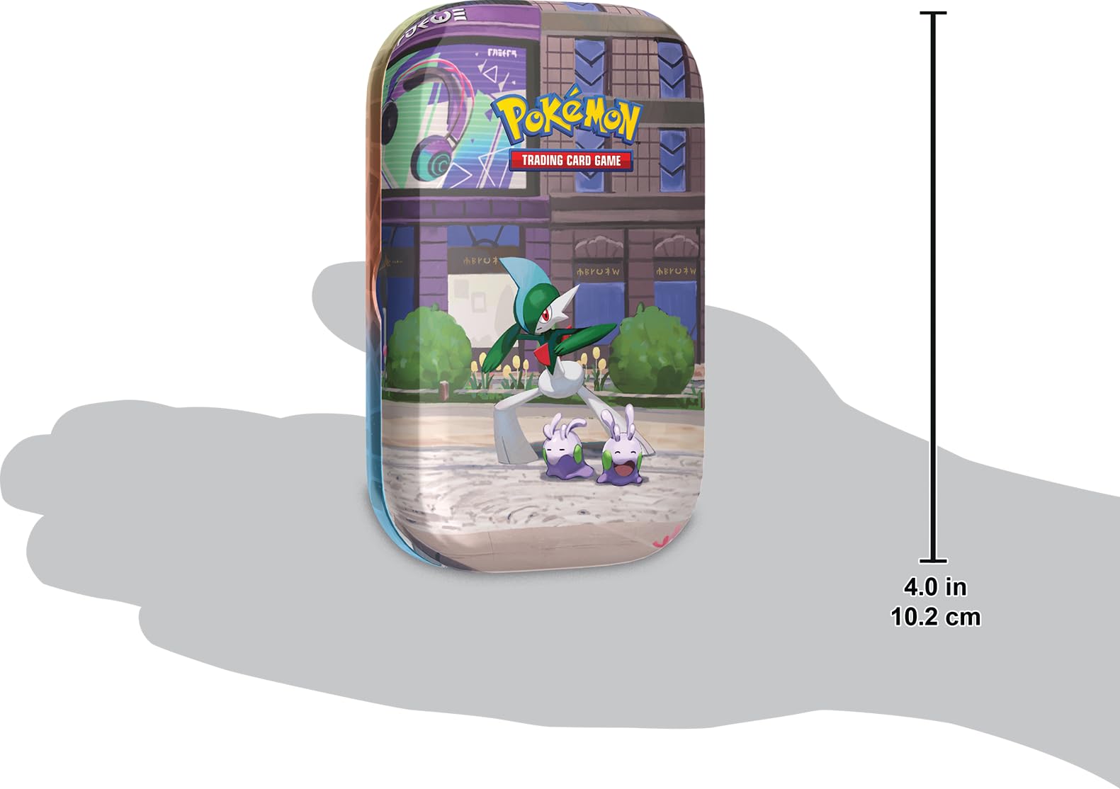 Pokémon: miniscatola da collezione Luminopoli (Gallade e Goomy) del GCC Pokémon (2 buste di espansione, 1 carta con l’illustrazione Pokémon della miniscatola e 1 foglio di adesivi), Ed. Italiano
