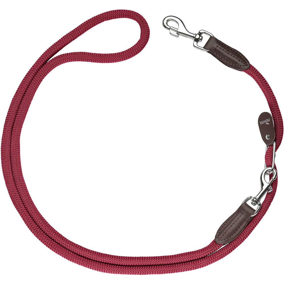 HUNTER Guinzaglio per cani Vario Freestyle, colore bordeaux, lunghezza regolabile, resistente e maneggevole, resistente alle intemperie e facile da pulire, perfetto per tutti i giorni e allenamento