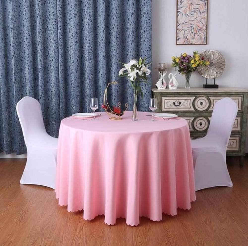 Nappe ronde rose de 180 cm unie pour decoration de table de maison et banquet