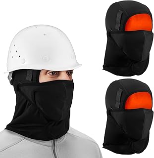 2 Pcs Winter Hard Hat Liner with Mask Helmet Liners for Men Thermal Beanie