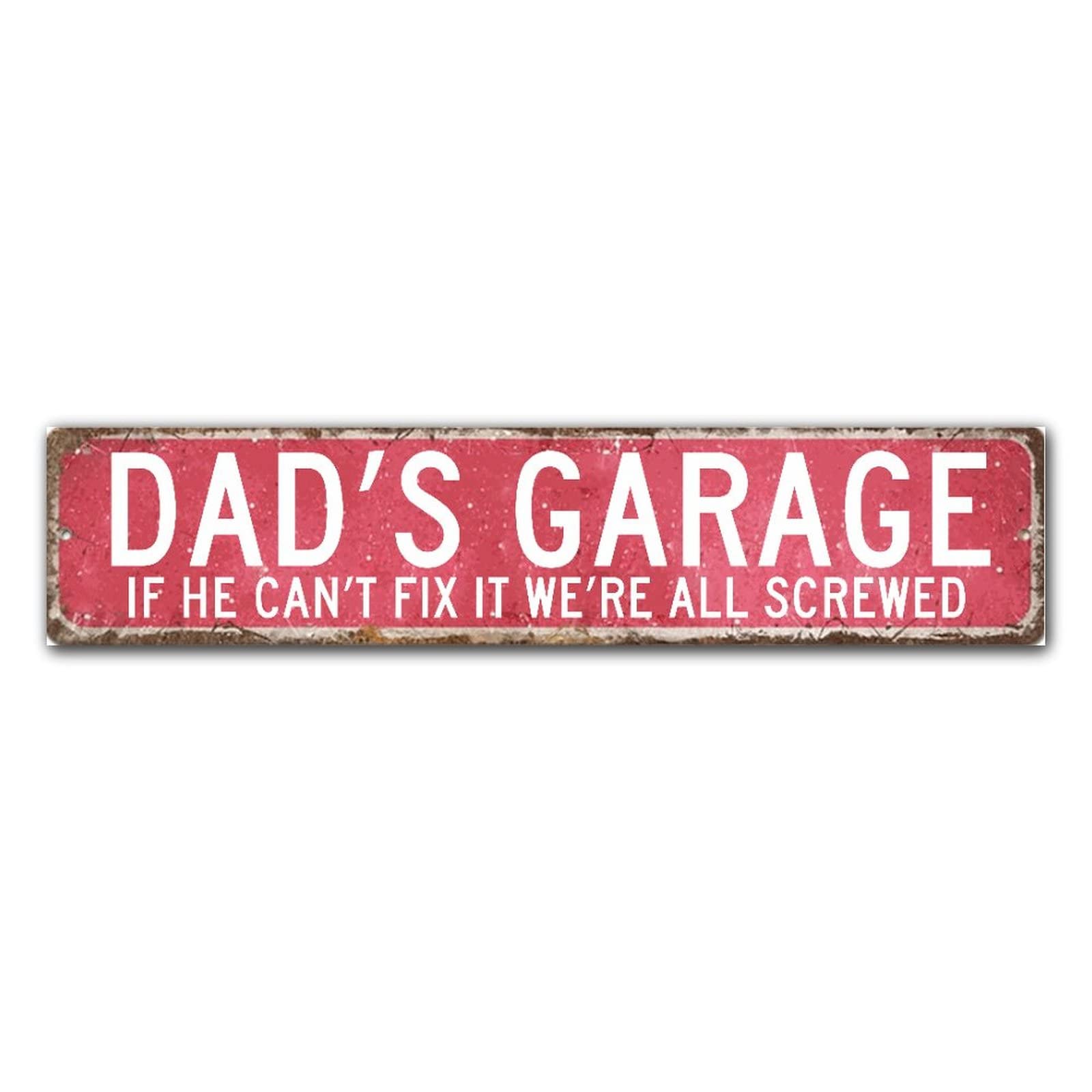 Plaque murale bois Dad's Garage pour honorer les pères