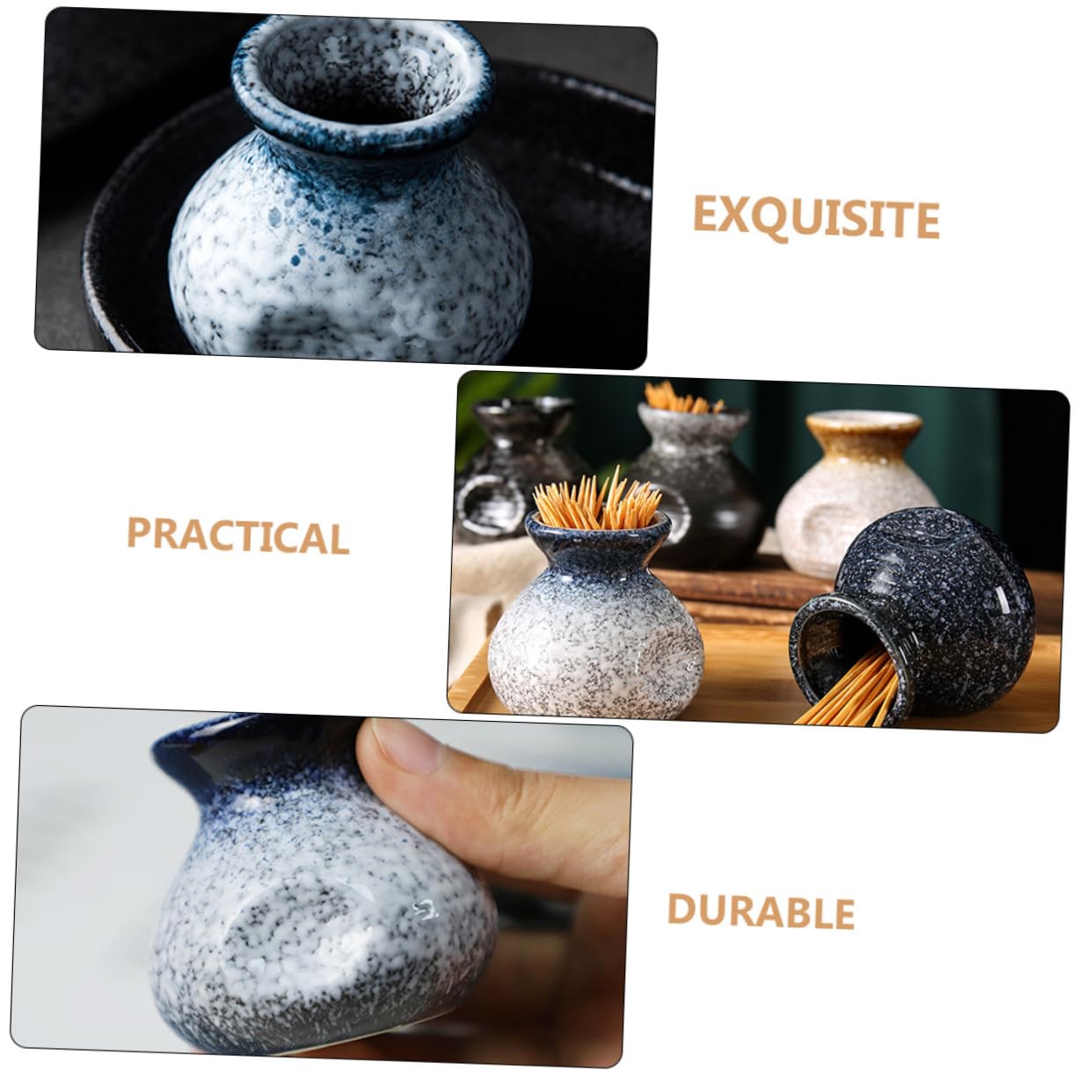 VINTORKY Japanese Toothpick Holder Portable Toothpick Home Toothpick Jar Retro Toothpick Holder Delicate Toothpick Holder Sake Serving Toothpicks Japanese Style Toothpick Holder Ceramics