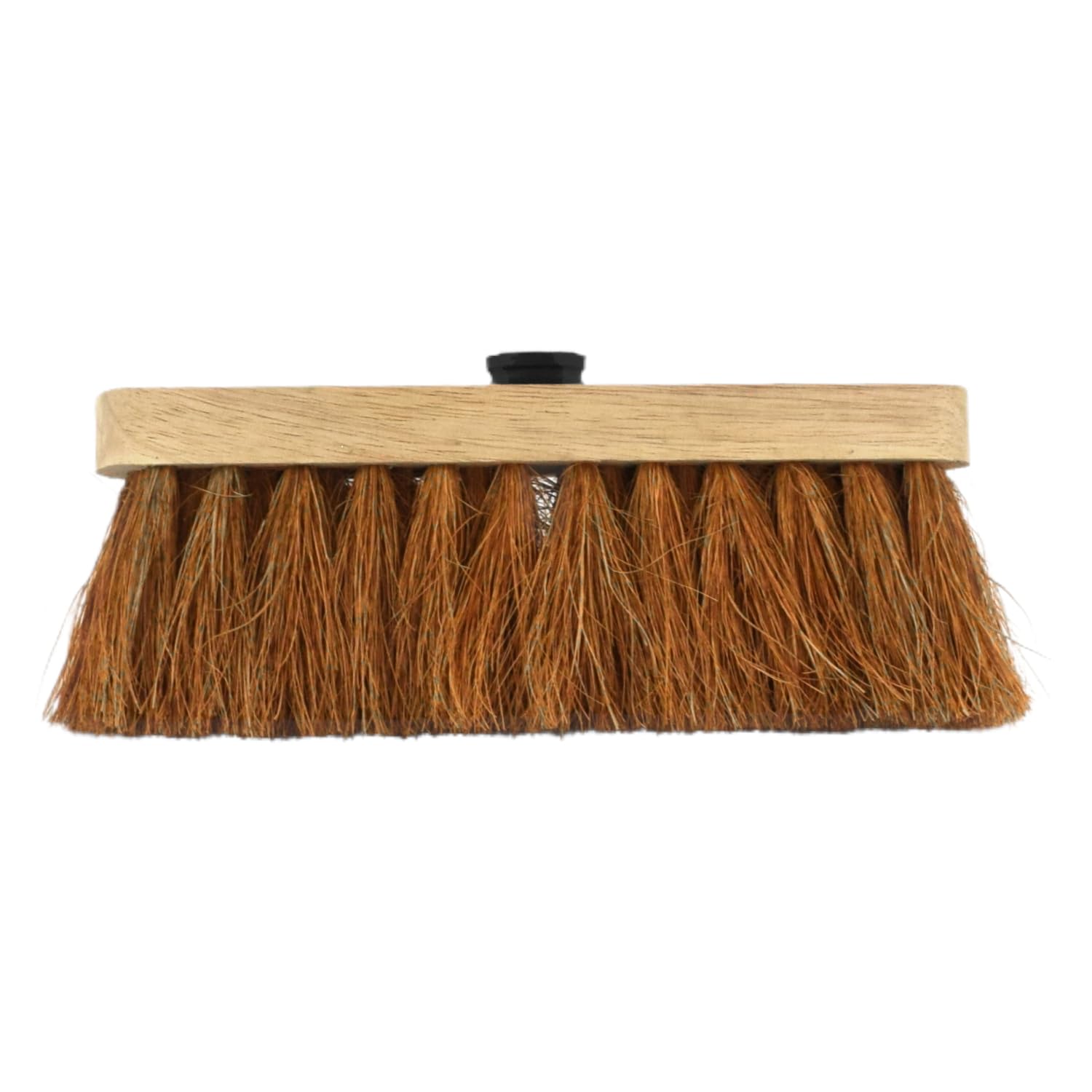 Soladirect Brown 10-Inch Natural Soft Coco Sweeping Broom Head - Eco-Friendly Soft Bristle Sweeping Brush - Ideal For Indoors And Outdoors - Durable Home, Garage, Patio, Yard & Garden Broom