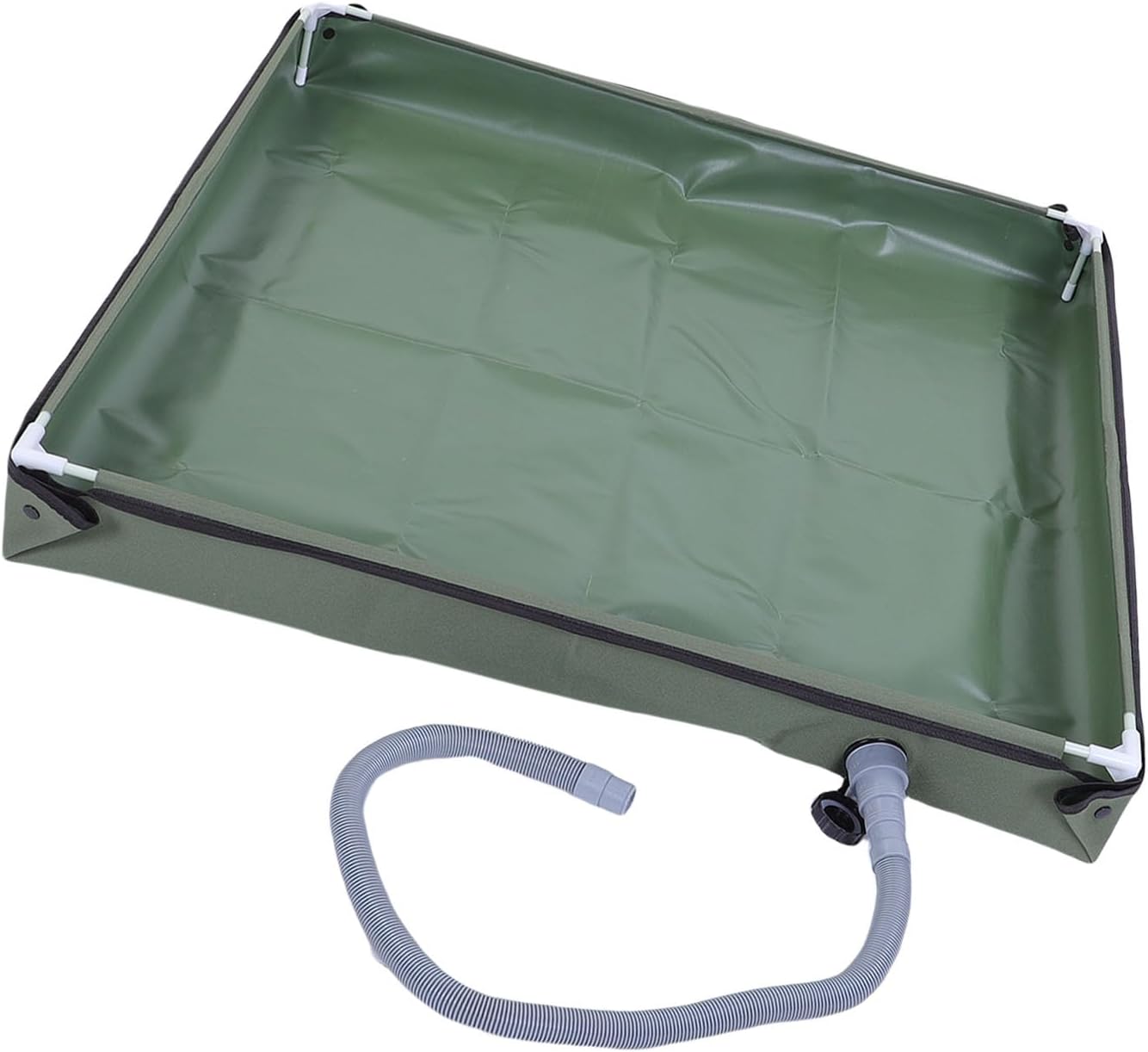 Focket Portable Shower Pan, Foldable Design Outdoor Shower Base, Camping with Detachable Drain Pipe for Camping RV Beach Indoor Use (OD Green 80x80x10cm / 31.5x31.5x3.9in)