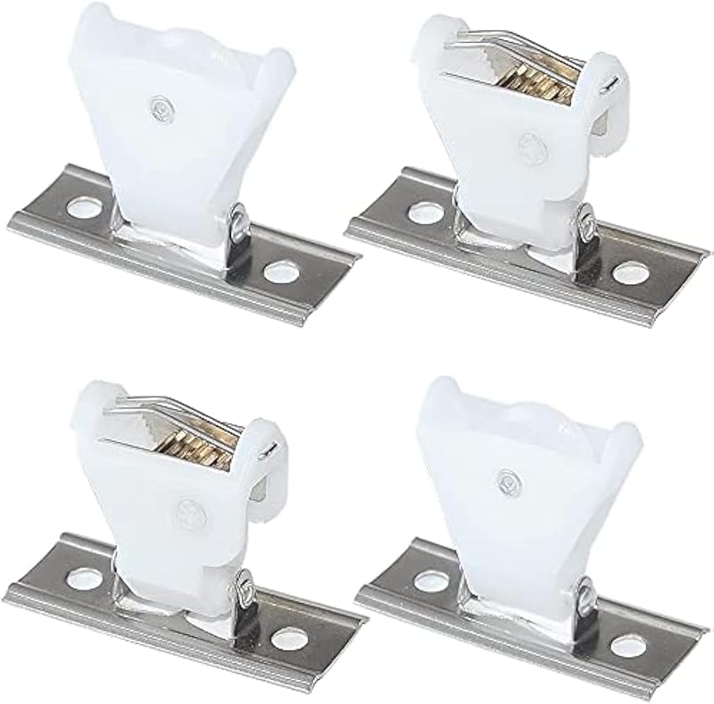 Cutelec 4 Piezas Mecanismo de Bloqueo de Cordón 3 Líneas y Polea Tensora de Cordón Tipo Giratorio Soporte de Plástico Blanco y Acero Inoxidable para Persianas Romanas Persianas de Madera Tejidas y Persianas de Bambú