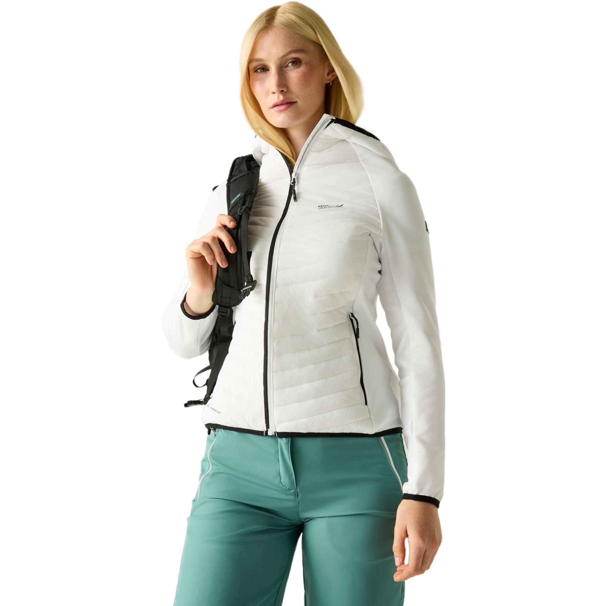 Regatta Women's Andreson Stretch Water-Repellent Hybrid Quilted Jacket in Cool White | Size: 24