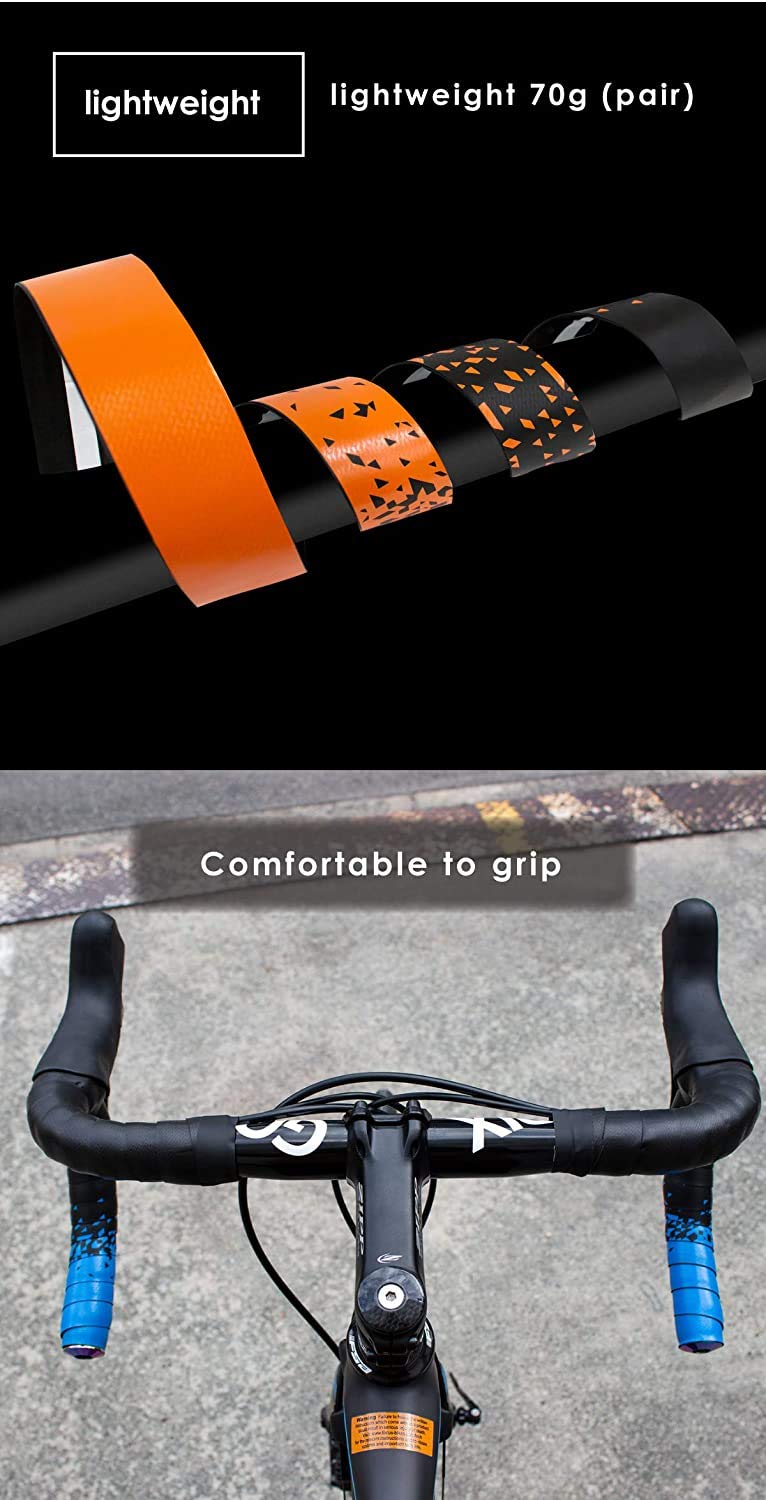 Ruban De Guidon Vélo 2 Couleurs GORIX - EVA + Cuir, Absorption Vibrations, Long 2200 Mm - 3