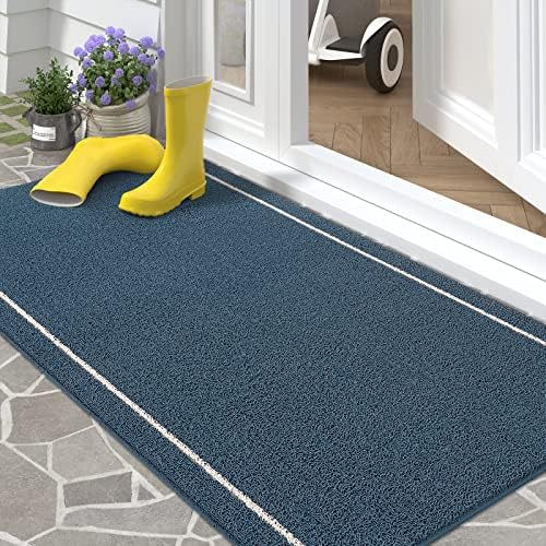 Color G Door Mats Outdoor, Heavy Duty Door Mat, Dirt Trapper Mat Non Slip, Waterproof, Washable Doormat, Front Doormats Outside for Back Door, Patio, Garden, 43.5 x 75 cm (Grey)