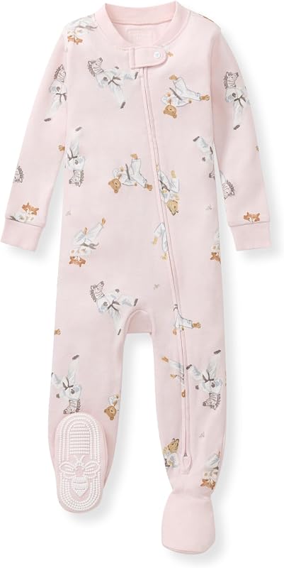 Girls Organic Cotton, Snug Fit Footed Sleeper Pajamas