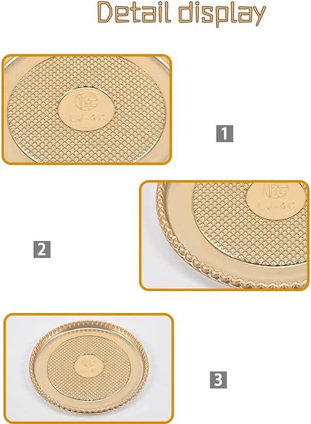 Miniatura 8 de Mini tableros redondos para tartas de 5 pulgadas, 100 piezas, cartón desechable dorado con base recubierta a prueba de grasa, perfecto para