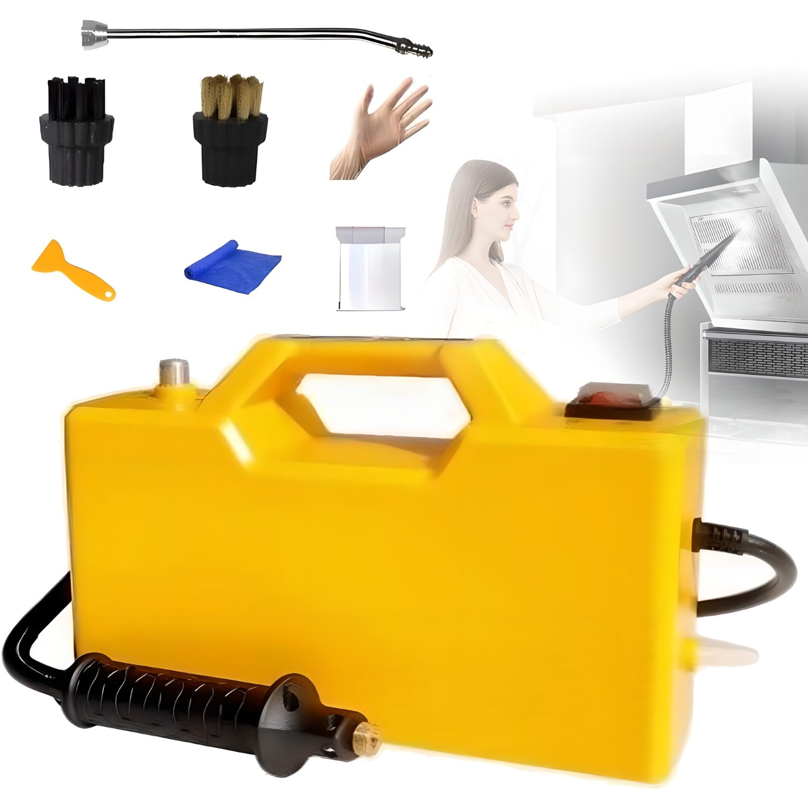 3800W Cleaner de Vapor de 9.5 Bares, Calentamiento de 6S, Vaporizador de Limpieza Portátil de Tanque 6 Litros con Tubería Extendida de 3 M, Para Hogar, Cocina, Tierra, Baldosas, Piso, Automóvil