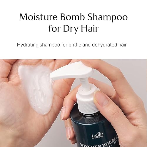 Miniatura 3 de LA'DOR Wonder Bubble - Champú hidratante antiencrespamiento voluminizador para cabello seco con 8 péptidos, queratina, sacrán, ácido hialurónico,